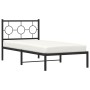 Bed frame with black metal headboard 90x190 cm by , Beds and slatted bases - Ref: Foro24-376218, Price: 63,17 €, Discount: %