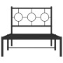 Bed frame with black metal headboard 90x190 cm by , Beds and slatted bases - Ref: Foro24-376218, Price: 63,17 €, Discount: %