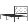 Bed frame with black metal headboard 90x190 cm by , Beds and slatted bases - Ref: Foro24-376218, Price: 63,17 €, Discount: %