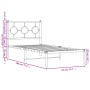 Estructura de cama con cabecero metal negro 90x190 cm de , Camas y somieres - Ref: Foro24-376218, Precio: 63,23 €, Descuento: %