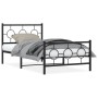 Bed frame with headboard and black metal footboard 100x200cm by , Beds and slatted bases - Ref: Foro24-376239, Price: 81,47 €...