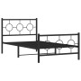 Bed frame with headboard and black metal footboard 100x200cm by , Beds and slatted bases - Ref: Foro24-376239, Price: 81,47 €...