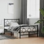 Bed frame with headboard and black metal footboard 100x200cm by , Beds and slatted bases - Ref: Foro24-376239, Price: 81,47 €...