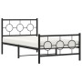 Bed frame with headboard and black metal footboard 100x200cm by , Beds and slatted bases - Ref: Foro24-376239, Price: 81,47 €...