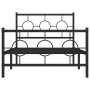 Bed frame with headboard and black metal footboard 100x200cm by , Beds and slatted bases - Ref: Foro24-376239, Price: 81,47 €...