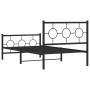 Bed frame with headboard and black metal footboard 100x200cm by , Beds and slatted bases - Ref: Foro24-376239, Price: 81,47 €...