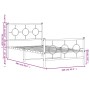 Bettgestell mit Kopfteil und Fußteil aus schwarzem Metall, 100 x 200 cm von , Betten und Lattenroste - Ref: Foro24-376239, Pr...