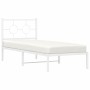 Estructura de cama de metal con cabecero blanco 80x200 cm de , Camas y somieres - Ref: Foro24-376266, Precio: 67,48 €, Descue...