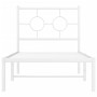 Estructura de cama de metal con cabecero blanco 80x200 cm de , Camas y somieres - Ref: Foro24-376266, Precio: 67,48 €, Descue...