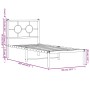 Estructura de cama de metal con cabecero blanco 80x200 cm de , Camas y somieres - Ref: Foro24-376266, Precio: 67,48 €, Descue...