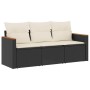 Set Gartensofas mit Kissen 3 Stück synthetisches Rattan schwarz von , Gartensets - Ref: Foro24-3258157, Preis: 204,11 €, Raba...