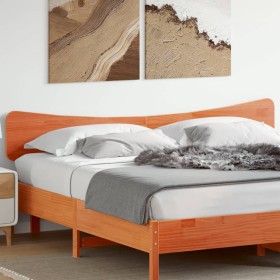 Wax brown solid pine wood bed headboard 180 cm by , Headboards and footboards - Ref: Foro24-844768, Price: 58,99 €, Discount: %