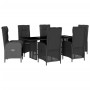 Set de comedor de jardín 7 pzas y cojines ratán sintético negro de , Conjuntos de jardín - Ref: Foro24-3213524, Precio: 1,00 ...