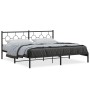 Bed frame with black metal headboard 193x203 cm by , Beds and slatted bases - Ref: Foro24-376232, Price: 107,06 €, Discount: %