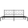 Bed frame with black metal headboard 193x203 cm by , Beds and slatted bases - Ref: Foro24-376232, Price: 106,99 €, Discount: %