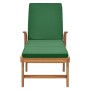 Solid teak wood sun lounger with green cushion by vidaXL, Loungers - Ref: Foro24-48024, Price: 188,77 €, Discount: %