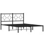 Estructura de cama con cabecero metal negro 140x190 cm de , Camas y somieres - Ref: Foro24-376226, Precio: 95,60 €, Descuento: %