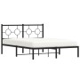 Bed frame with black metal headboard 140x190 cm by , Beds and slatted bases - Ref: Foro24-376226, Price: 95,49 €, Discount: %