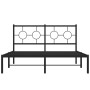 Estructura de cama con cabecero metal negro 140x190 cm de , Camas y somieres - Ref: Foro24-376226, Precio: 95,60 €, Descuento: %