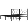 Estructura de cama con cabecero metal negro 140x190 cm de , Camas y somieres - Ref: Foro24-376226, Precio: 95,60 €, Descuento: %