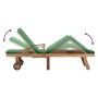 Solid teak wood sun lounger with green cushion by vidaXL, Loungers - Ref: Foro24-48024, Price: 188,77 €, Discount: %