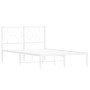 Estructura de cama de metal con cabecero blanca 120x190 cm de , Camas y somieres - Ref: Foro24-376272, Precio: 97,67 €, Descu...