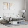 Metal bed frame with white headboard 120x190 cm by , Beds and slatted bases - Ref: Foro24-376272, Price: 97,67 €, Discount: %