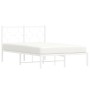 Estructura de cama de metal con cabecero blanca 120x190 cm de , Camas y somieres - Ref: Foro24-376272, Precio: 97,67 €, Descu...