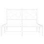 Metal bed frame with white headboard 120x190 cm by , Beds and slatted bases - Ref: Foro24-376272, Price: 97,67 €, Discount: %