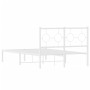 Metal bed frame with white headboard 120x190 cm by , Beds and slatted bases - Ref: Foro24-376272, Price: 97,67 €, Discount: %