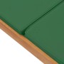 Solid teak wood sun lounger with green cushion by vidaXL, Loungers - Ref: Foro24-48024, Price: 188,77 €, Discount: %