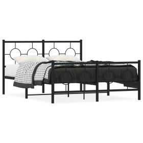 Black metal headboard and footboard bed frame 140x200 cm by , Beds and slatted bases - Ref: Foro24-376245, Price: 118,82 €, D...