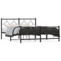 Black metal headboard and footboard bed frame 160x200 cm by , Beds and slatted bases - Ref: Foro24-376247, Price: 122,97 €, D...