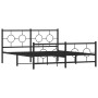 Black metal headboard and footboard bed frame 160x200 cm by , Beds and slatted bases - Ref: Foro24-376247, Price: 122,97 €, D...