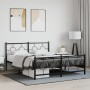 Black metal headboard and footboard bed frame 160x200 cm by , Beds and slatted bases - Ref: Foro24-376247, Price: 122,97 €, D...