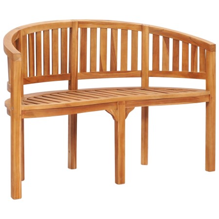 Banco con forma de banana madera maciza de teca 120 cm de vidaXL, Bancos de jardín - Ref: Foro24-48020, Precio: 281,36 €, Des...