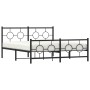 Black metal headboard and footboard bed frame 160x200 cm by , Beds and slatted bases - Ref: Foro24-376247, Price: 122,97 €, D...