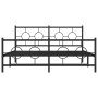 Black metal headboard and footboard bed frame 160x200 cm by , Beds and slatted bases - Ref: Foro24-376247, Price: 122,97 €, D...