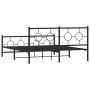 Black metal headboard and footboard bed frame 160x200 cm by , Beds and slatted bases - Ref: Foro24-376247, Price: 122,97 €, D...