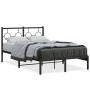 Bed frame with black metal headboard 120x200 cm by , Beds and slatted bases - Ref: Foro24-376224, Price: 93,33 €, Discount: %