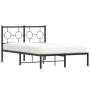 Bed frame with black metal headboard 120x200 cm by , Beds and slatted bases - Ref: Foro24-376224, Price: 93,50 €, Discount: %