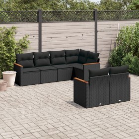 7-piece garden dining set with black synthetic rattan cushions by , Garden sets - Ref: Foro24-3258541, Price: 552,50 €, Disco...