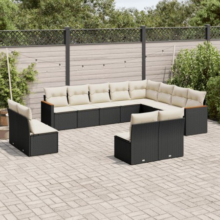 Garden sofa set 12 pieces with black synthetic rattan cushions by , Garden sets - Ref: Foro24-3258871, Price: 640,99 €, Disco...