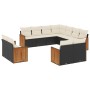 Set mit 11 Stück Gartensofas und Kissen synthetisches Rattan schwarz von , Gartensets - Ref: Foro24-3258899, Preis: 734,94 €,...