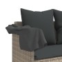 Sun lounger with canopy and light gray synthetic rattan cushions by , Loungers - Ref: Foro24-368358, Price: 275,03 €, Discoun...