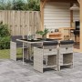 5 Stück Garten Esszimmer Set Kissen synthetisches Rattan hellgrau von , Gartensets - Ref: Foro24-3211079, Preis: 330,71 €, Ra...