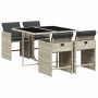 Set comedor de jardín 5 pzas cojines ratán sintético gris claro de , Conjuntos de jardín - Ref: Foro24-3211079, Precio: 330,7...