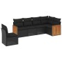 Set aus 6-teiligen Gartensofas und Kissen Kunstrattan schwarz von , Gartensets - Ref: Foro24-3260095, Preis: 417,35 €, Rabatt: %