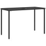 Garden table with black PE rattan surface glass top 115x54x74 cm by , Garden tables - Ref: Foro24-365072, Price: 70,11 €, Dis...