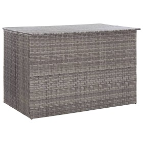 Caja de almacenaje jardín ratán sintético gris 150x100x100 cm de vidaXL, Cajas de almacenaje para exteriores - Ref: Foro24-46...